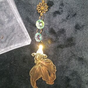 Suncatcher With Fish And Flowers Crystal Strand in Gold